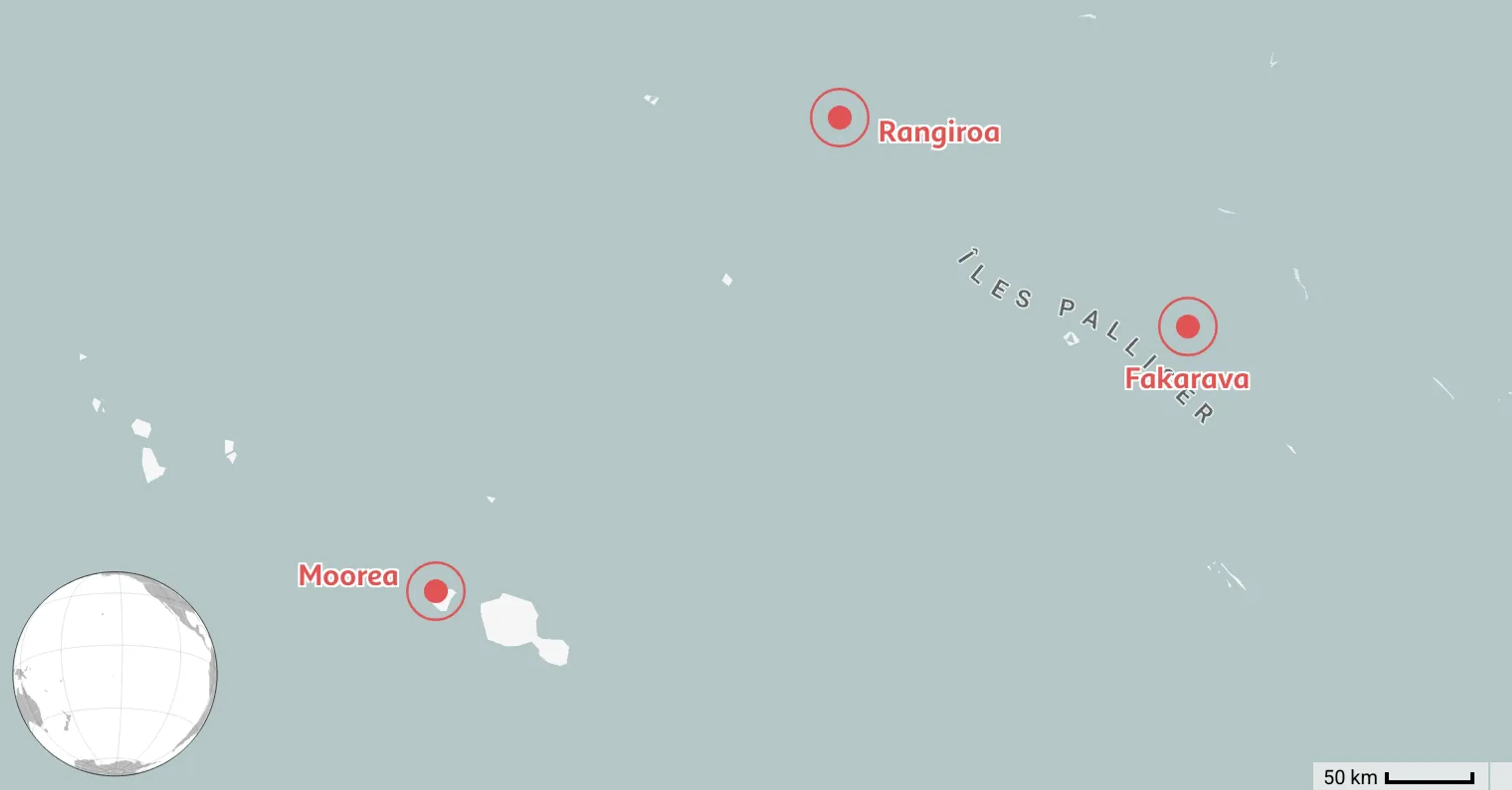 Karte: 3 Beste Tauchplätze in Französisch-Polynesien