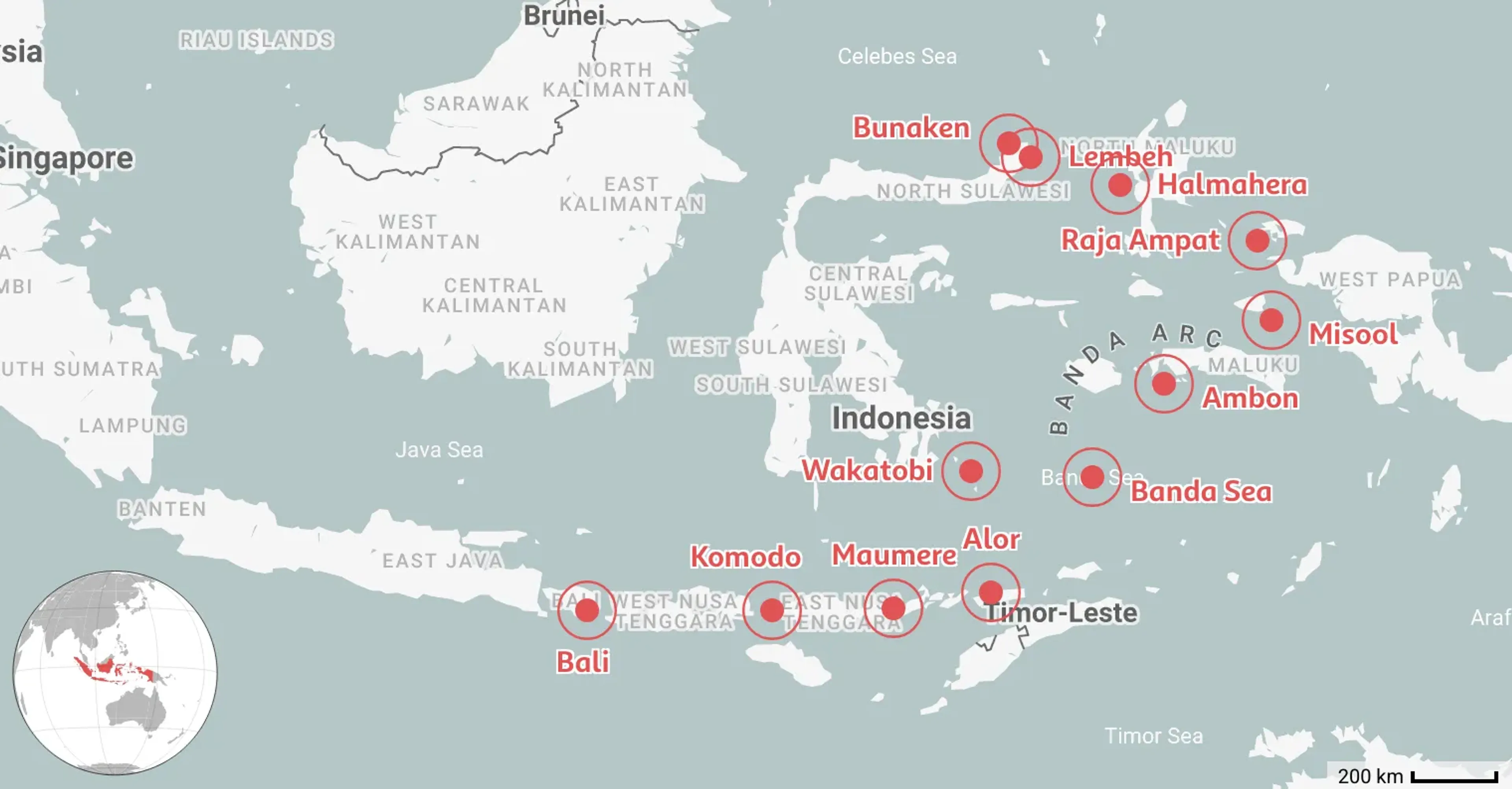 Mapped: 12 Best Places to Dive in Indonesia