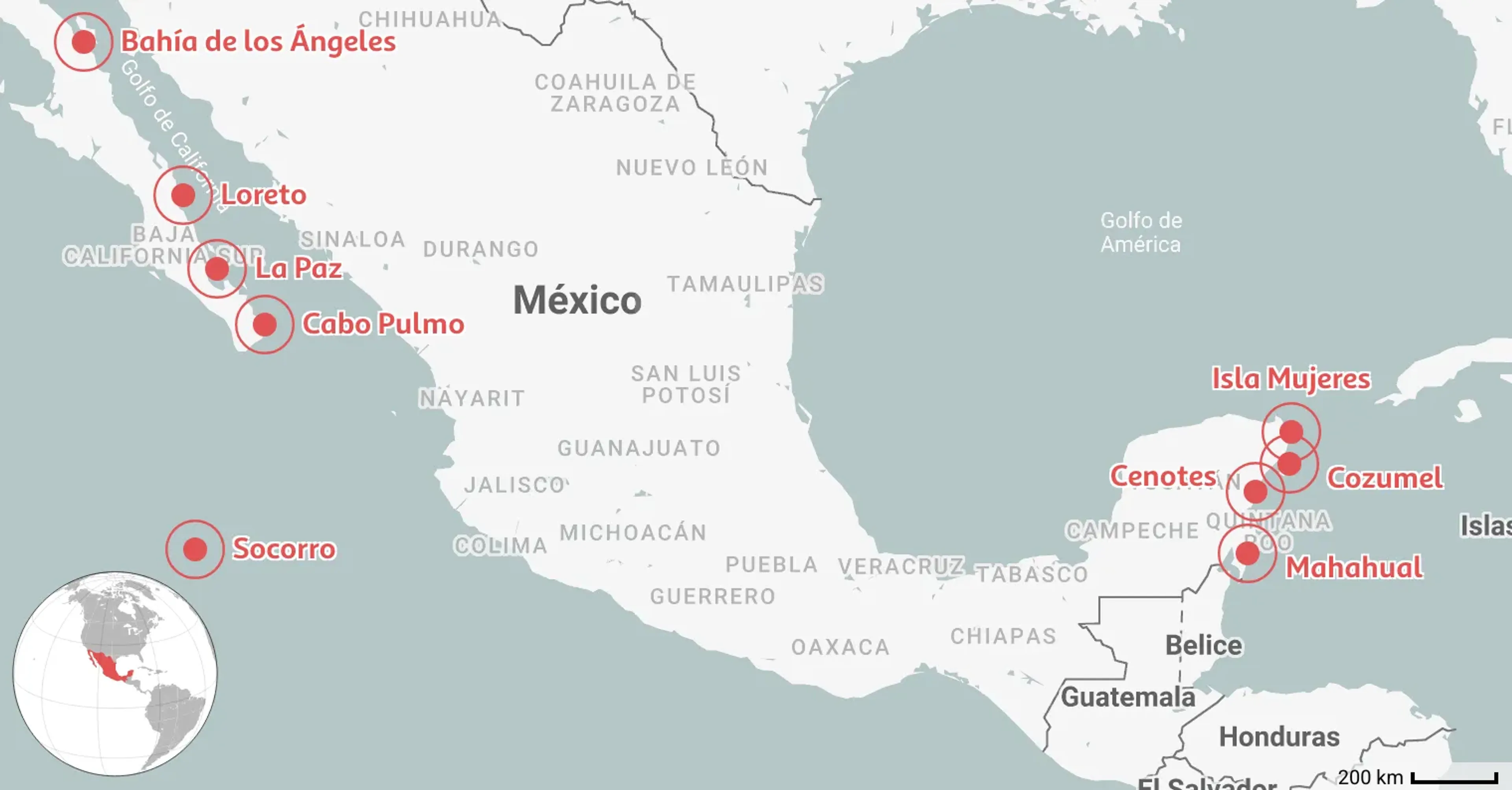 Mapeado: 9 Mejores Lugares para Bucear en México