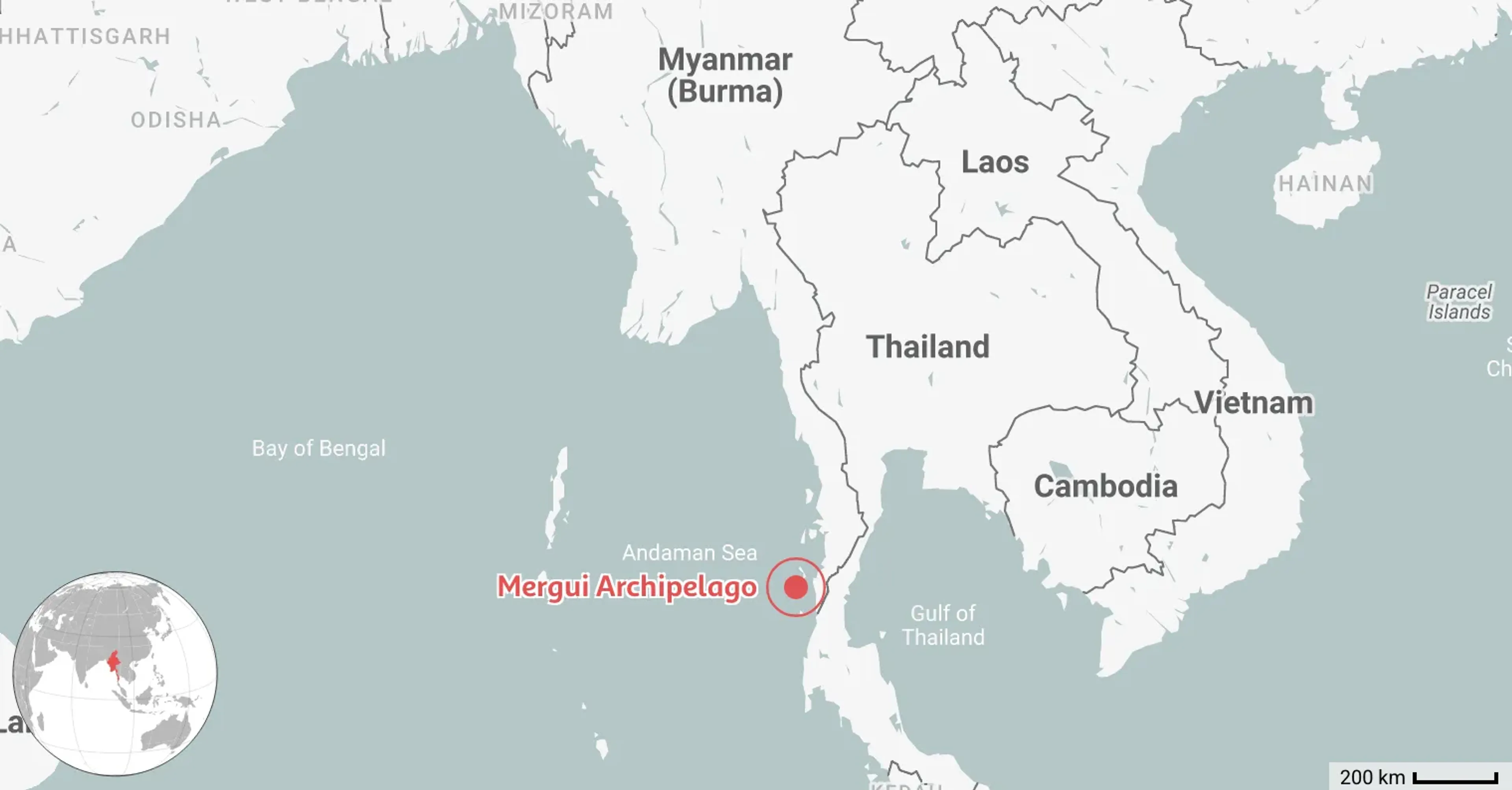 Map of the Best Place to Dive in Myanmar