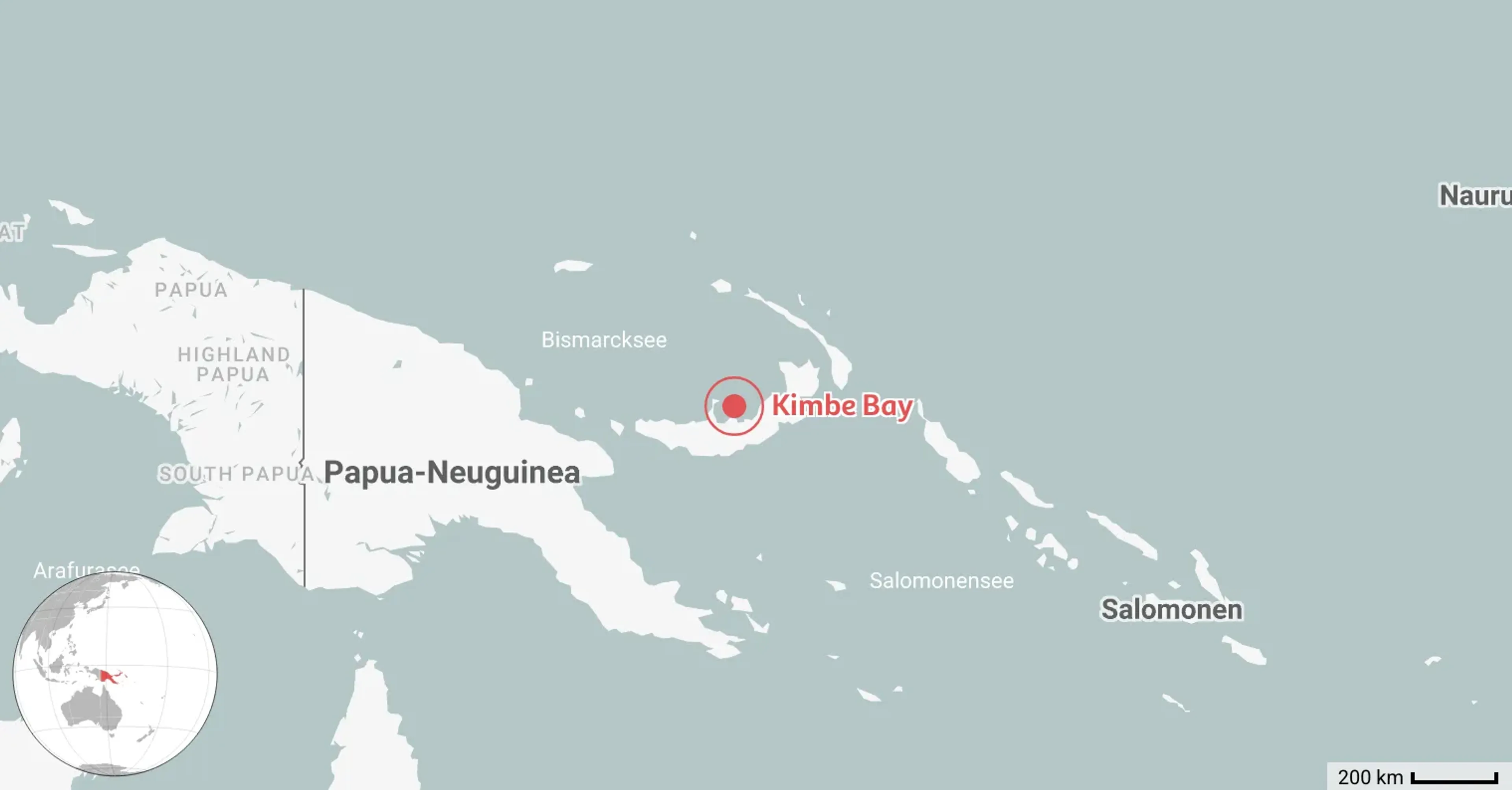 Karte des besten Tauchplatzes in Papua-Neuguinea